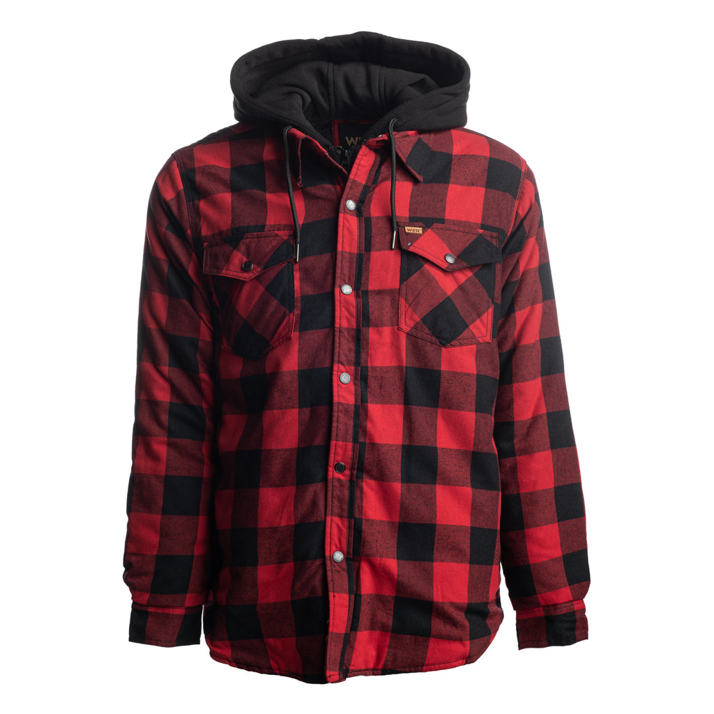 Quilted Flannel Jacket with Hood